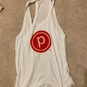 Pure Barre oversized xs red and white tank top